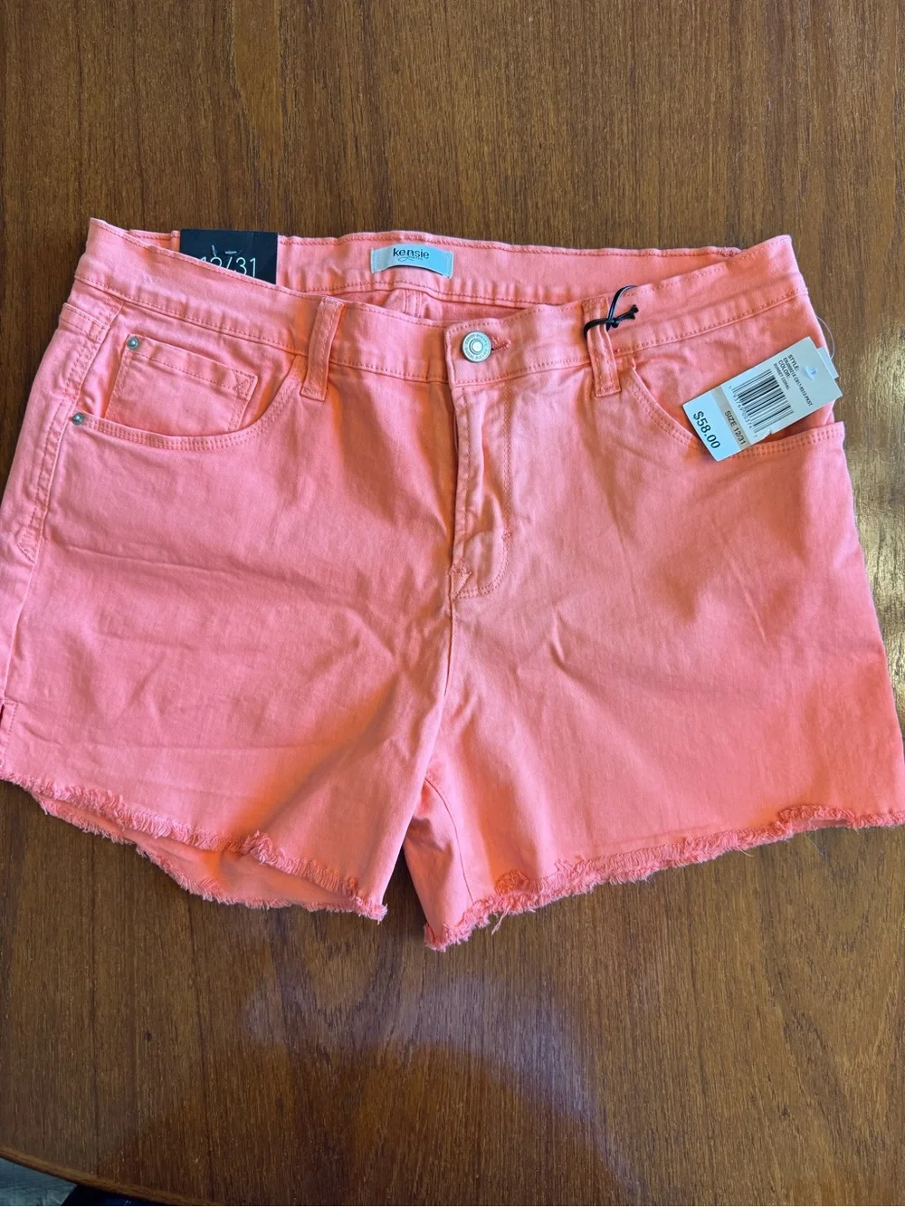 Kensie Coral Cutoff Denim Shorts
